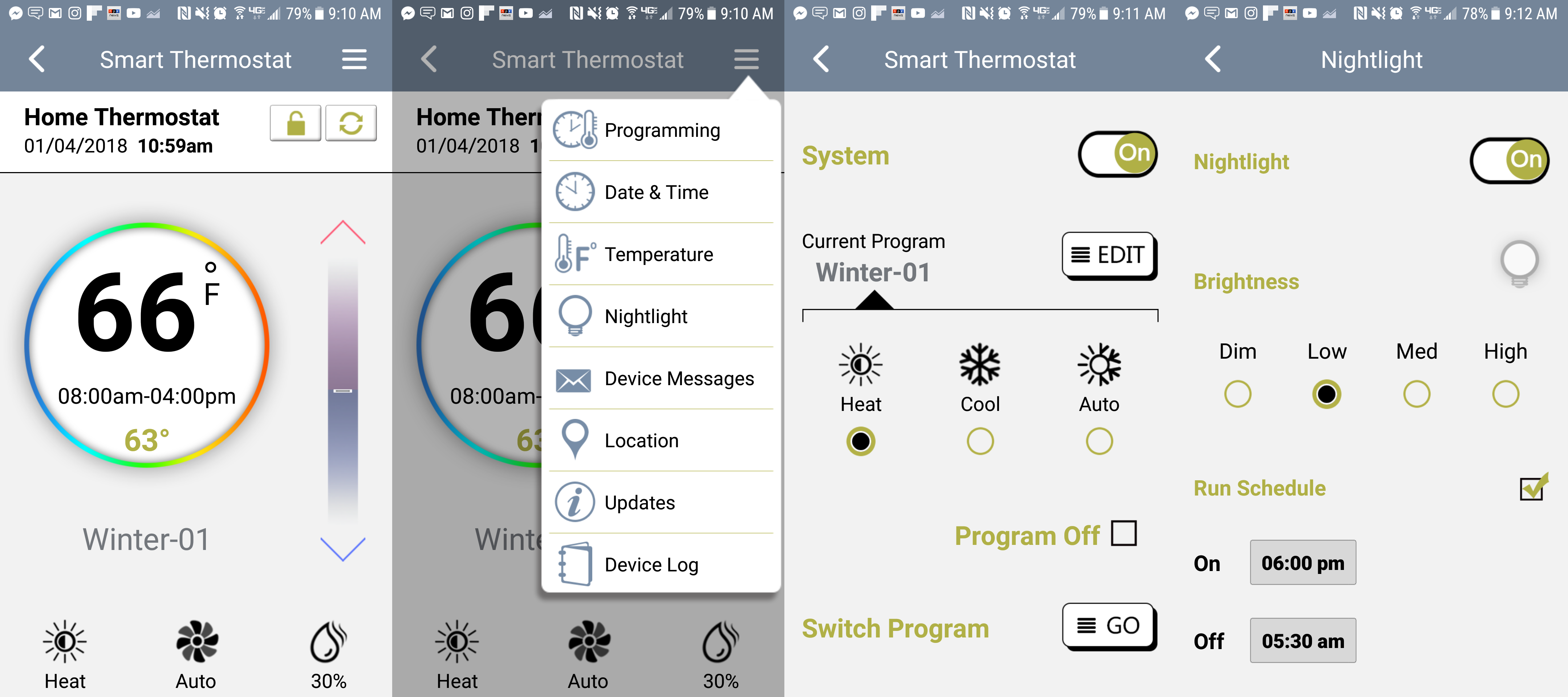 Vine, thermostat, app, programming, temperature control