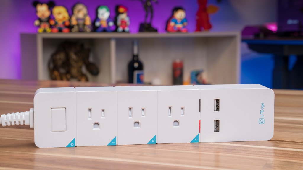 The LITEdge Smart Power Strip allows users to operate up to 3 devices plugged in at one time via app. 