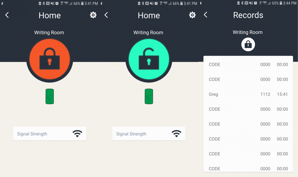 The EB915SN Bluetooth electronic lock can be operated up to 70 feet away with a smartphone app, and Bluetooth activity records are logged.