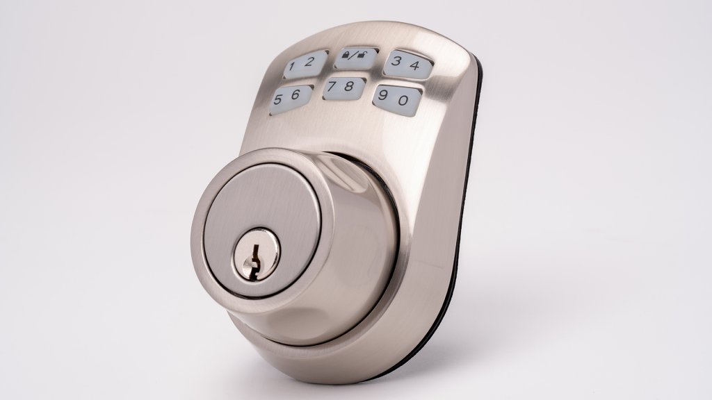 The Slim Line 910 electronic lock is a cost-effective option for internal doors with an option for manual deadbolt actuation to save battery life.
