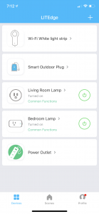 The LITEdge app serves as the home automation hub for your smart home.