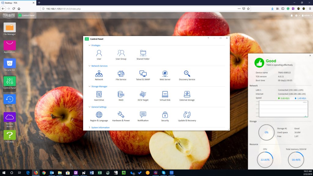 terramaster OS_control_panel_screenshot