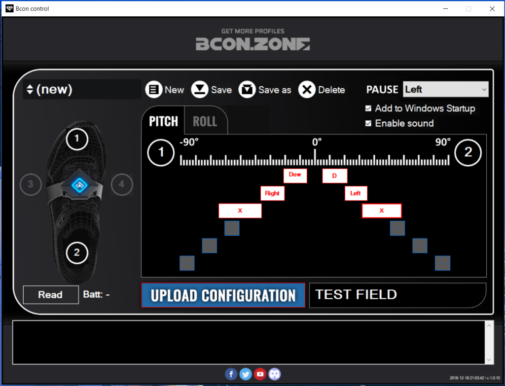 The Bcon configuration software lets users create their own control schemes and fine-tune the range of motion needed to trigger each keystroke.