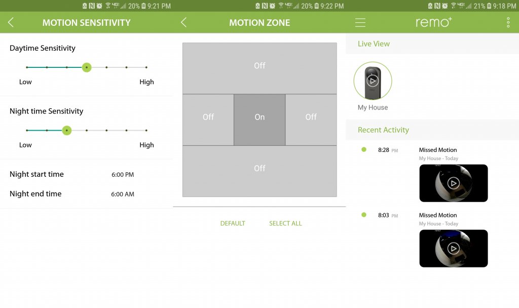 Customization of motion detection settings and recording based on day or night give the remo+ app a unique element of control over some even more well-known smart doorbells on the market.