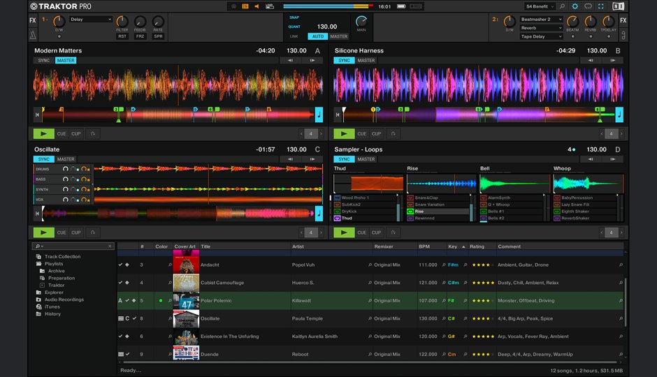 traktor dj software compaticle dj tables