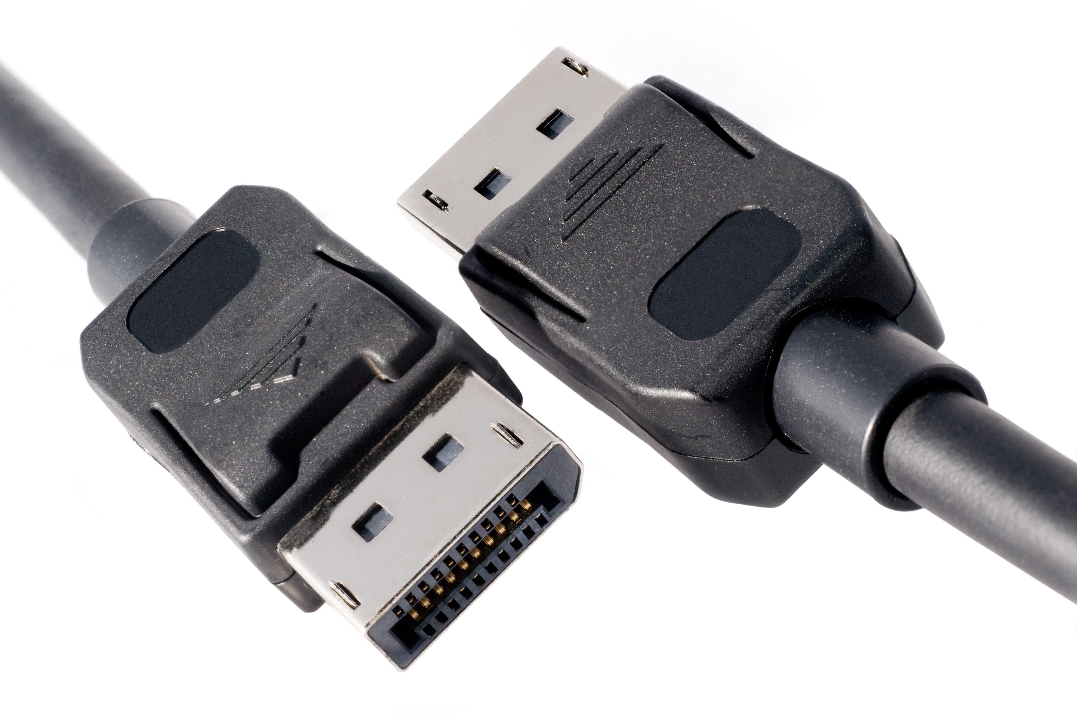 DisplayPort cable connectors for computer monitors