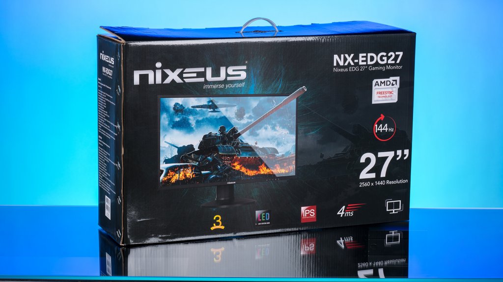 he Nixeus EDG 27 v2, as promoted on its box, is a 144Hz FreeSync monitor with an IPS panel.