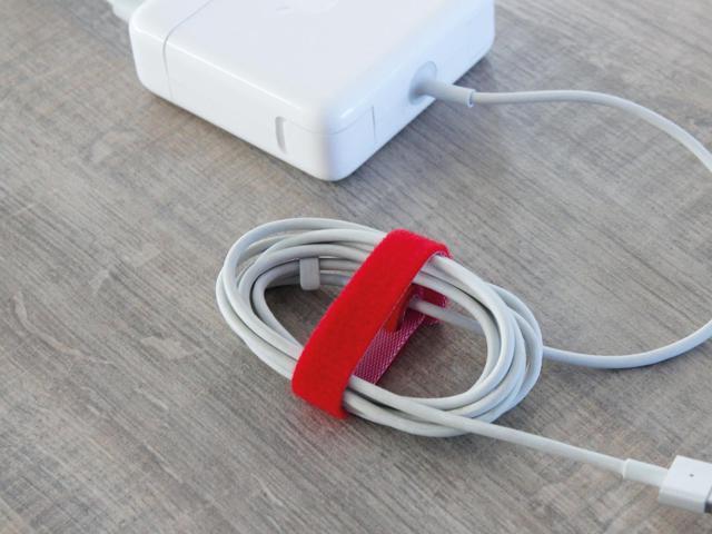 Label-the-Cable's Basic Straps are perfect for bundling any cables and wires of average length, like a MacBook charger.