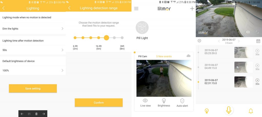 The app for Litmor Capsule operation is straight forward, and while certain adjustments are limited it has customizable lighting and motion sensor settings.