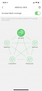 The Mercku app provides a high-level overview of the M2 Hive system, displaying connected components and their locations.