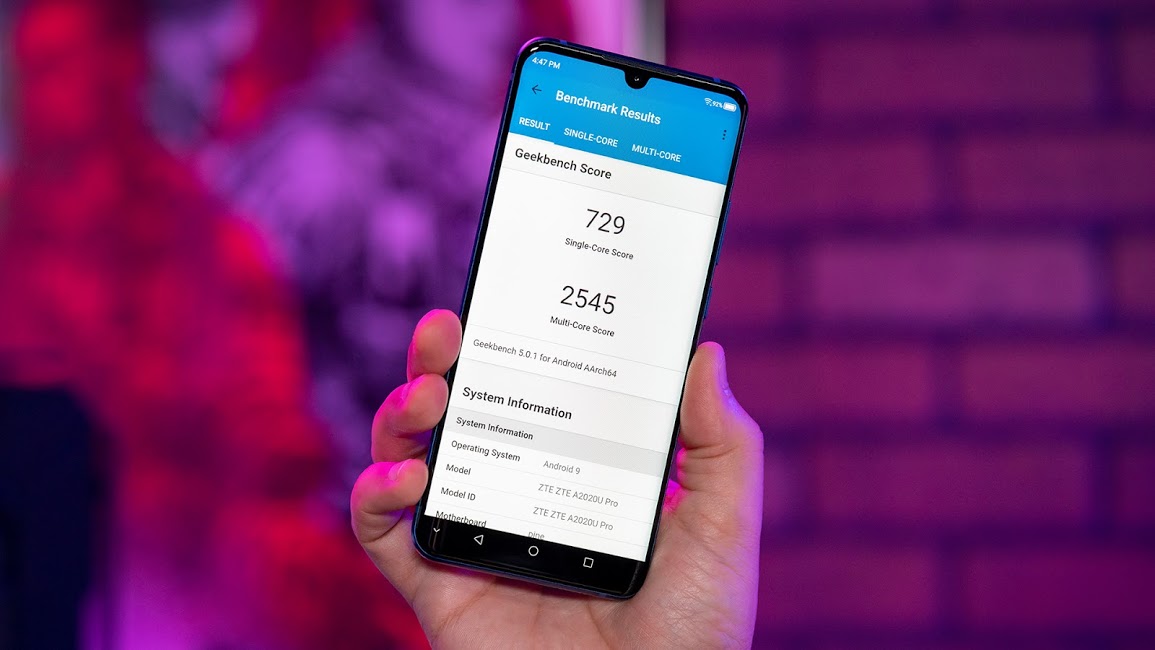 Geekbench score Axon 10