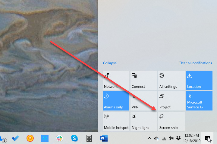 take a screenshot Open Windows 10 Screen Snip Tool
