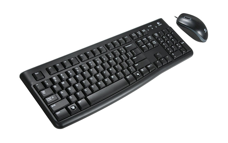 Black Desktop USB Keyboard and Mouse Logitech