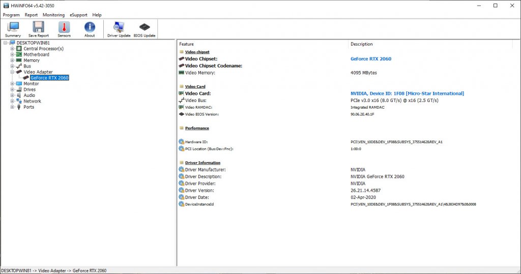 HWiNFO64 GPU Details