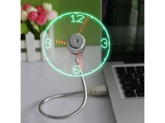 Adjustable USB LED Fan Clock