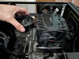 installing the be quiet! 250W TDP Dark Rock Pro 4 CPU Cooler in a custom PC