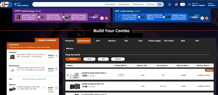 Newegg's Combo Builder