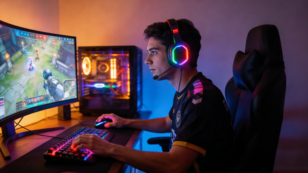 Engaged Gamer in Action