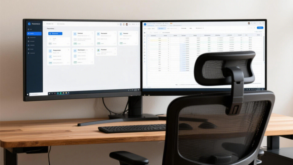 Productivity setup: ultrawide monitor with two full-height windows