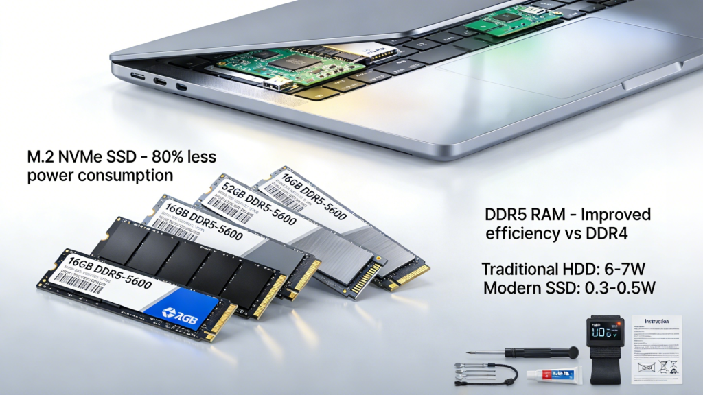 Laptop Hardware Upgrade Components (SSD and RAM) - Technical Product Shot