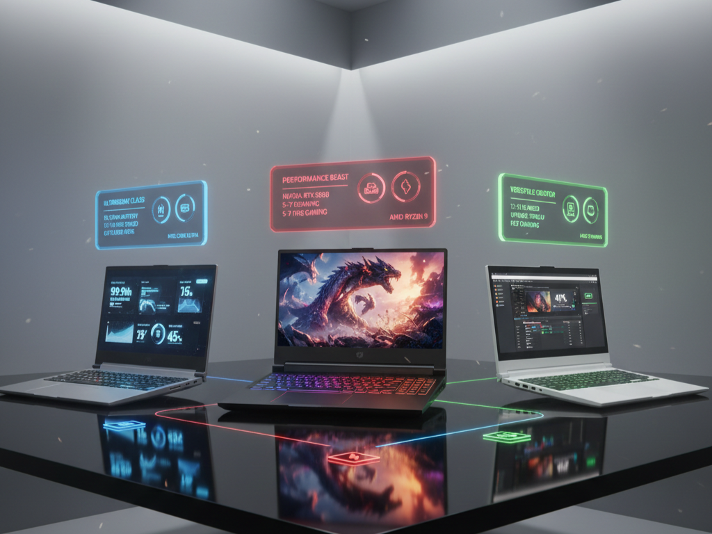 Comparison Showcase - Premium Gaming Laptops Display