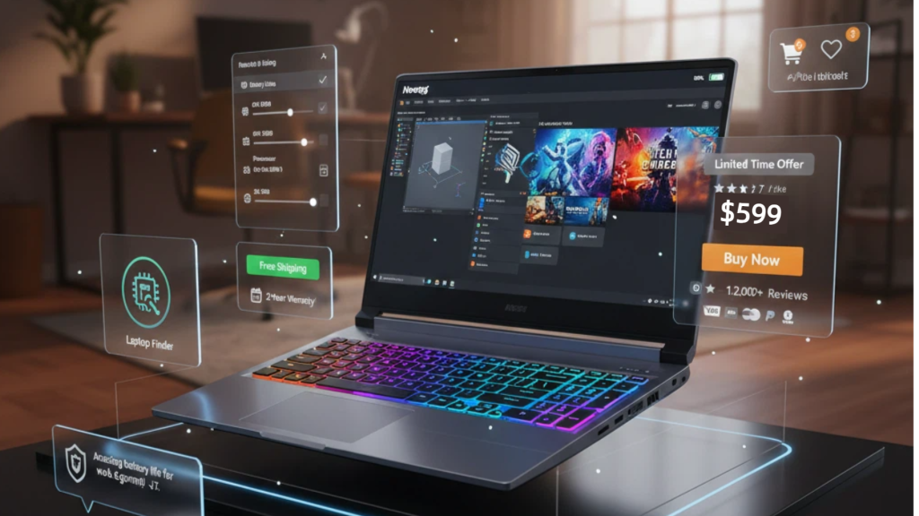 Purchase Experience - Newegg Shopping Interface Visualization