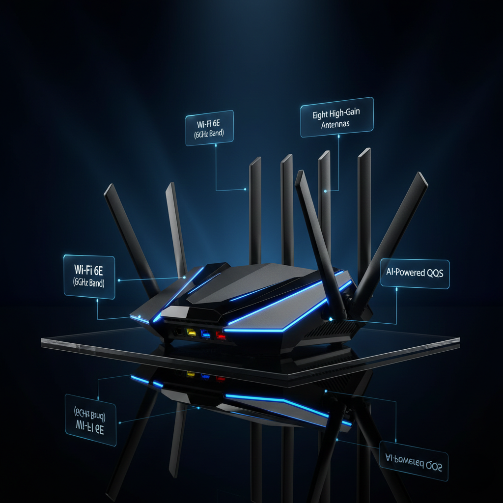 Wi-Fi 6E Router Product Showcase - Premium Technology Display