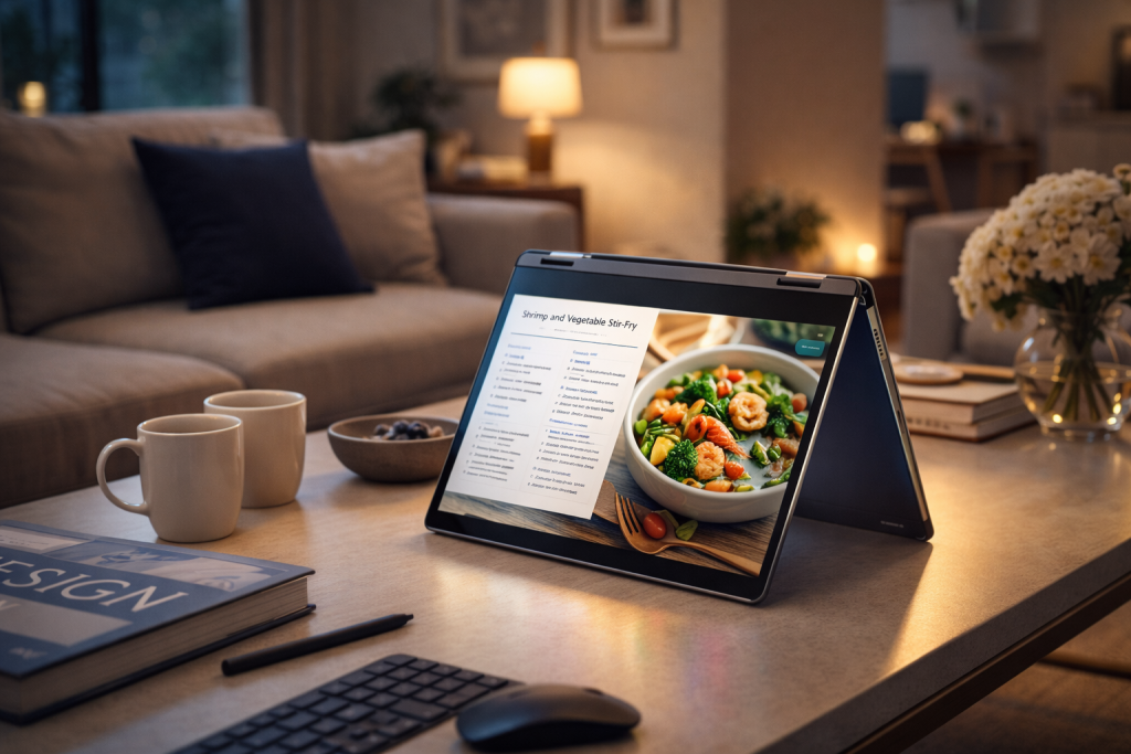 Living Room Versatility - 2-in-1 Laptop in Tent Mode