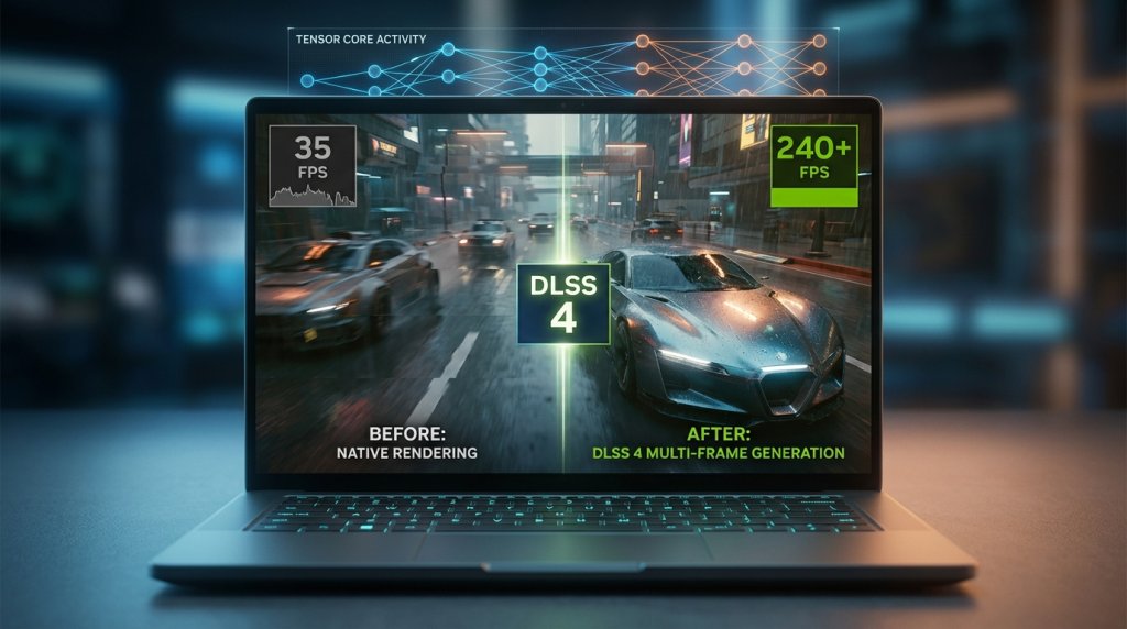 DLSS 4 Multi-Frame Generation Technology Visualization