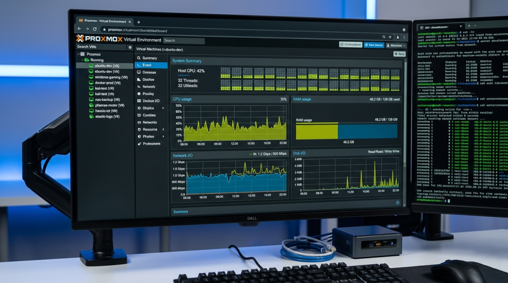Virtualization Dashboard: Multiple VMs Running