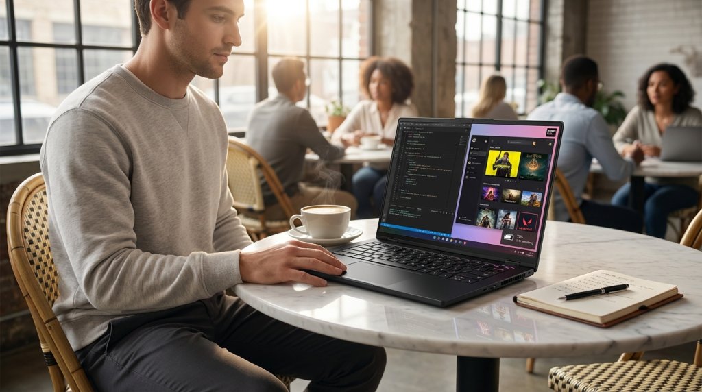 Battery Life Productivity Scene: AMD Ryzen AI Gaming Laptop