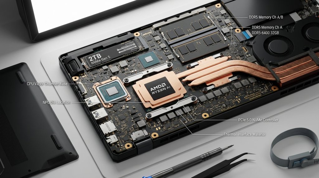 Gaming Laptop CPU and Motherboard Detail Shot