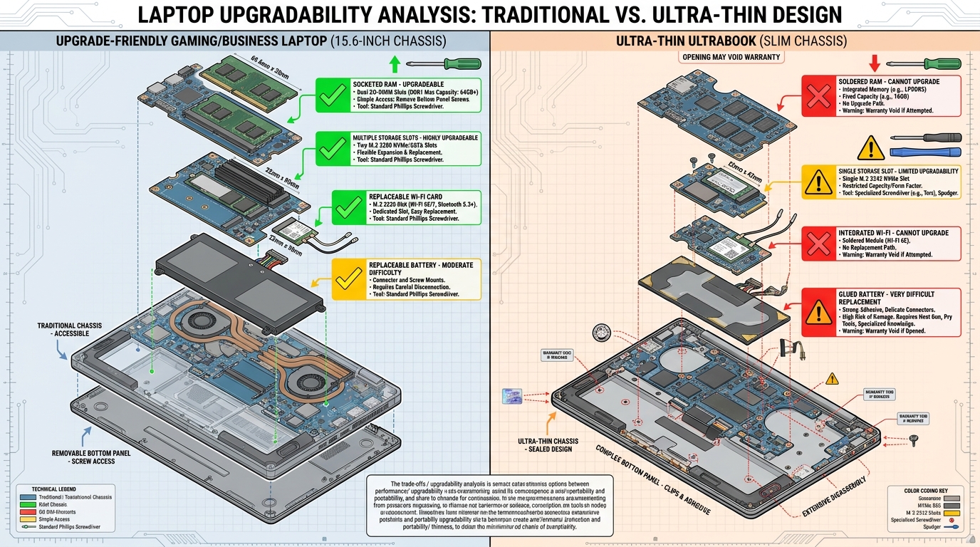 Laptop Internal Component Upgradability Visual Guide