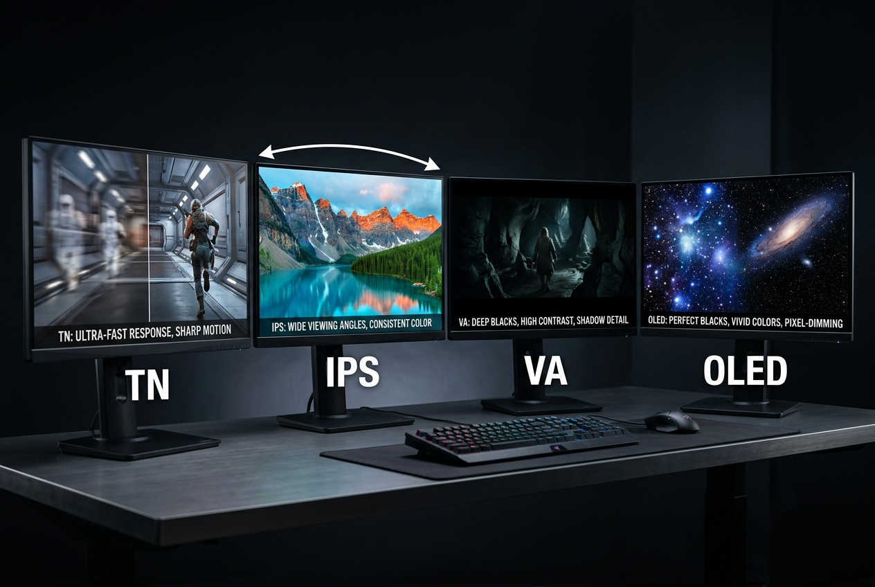 Gaming Monitor Panel Types Explained: IPS, VA, TN, and OLED