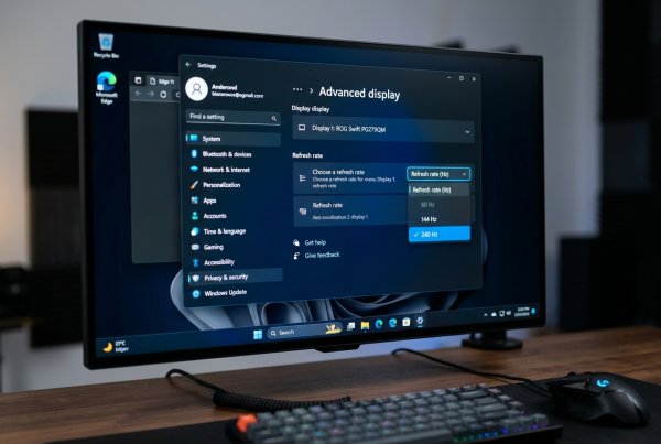 Windows Display Settings Refresh Rate Screen