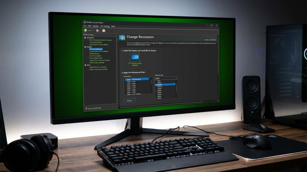 NVIDIA Control Panel Resolution Page