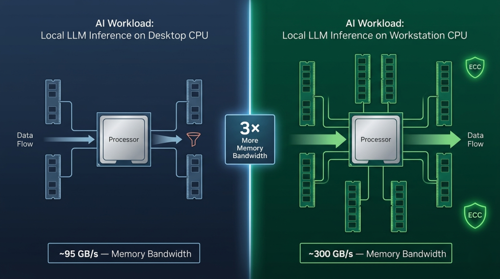 AI memory bandwidth: desktop vs workstation