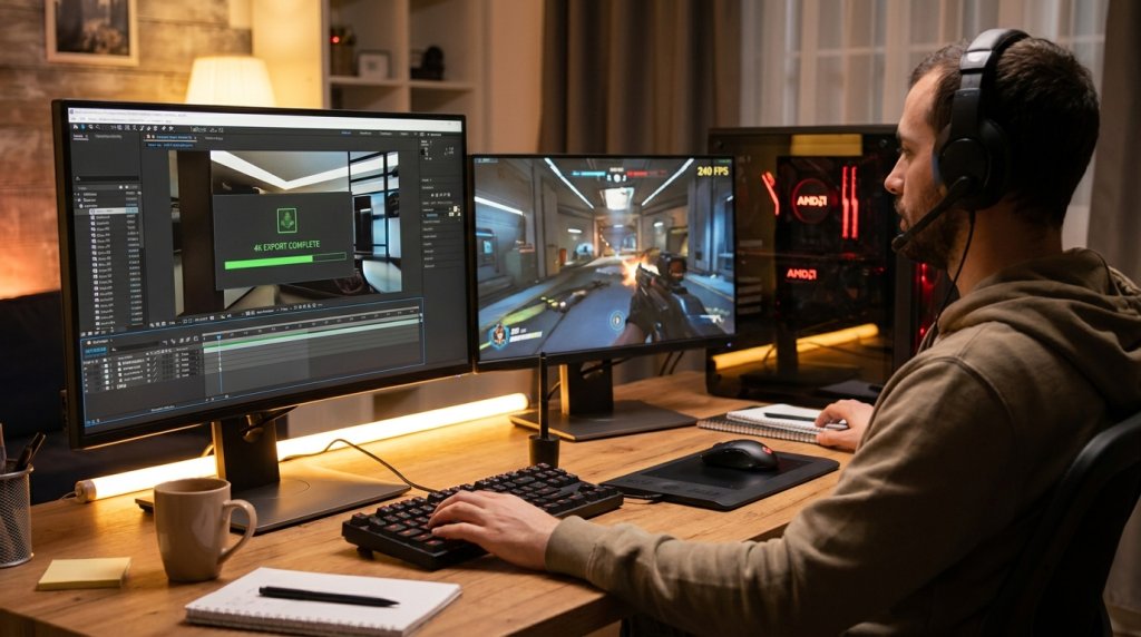 Creator-Gamer Dual Workload Scene