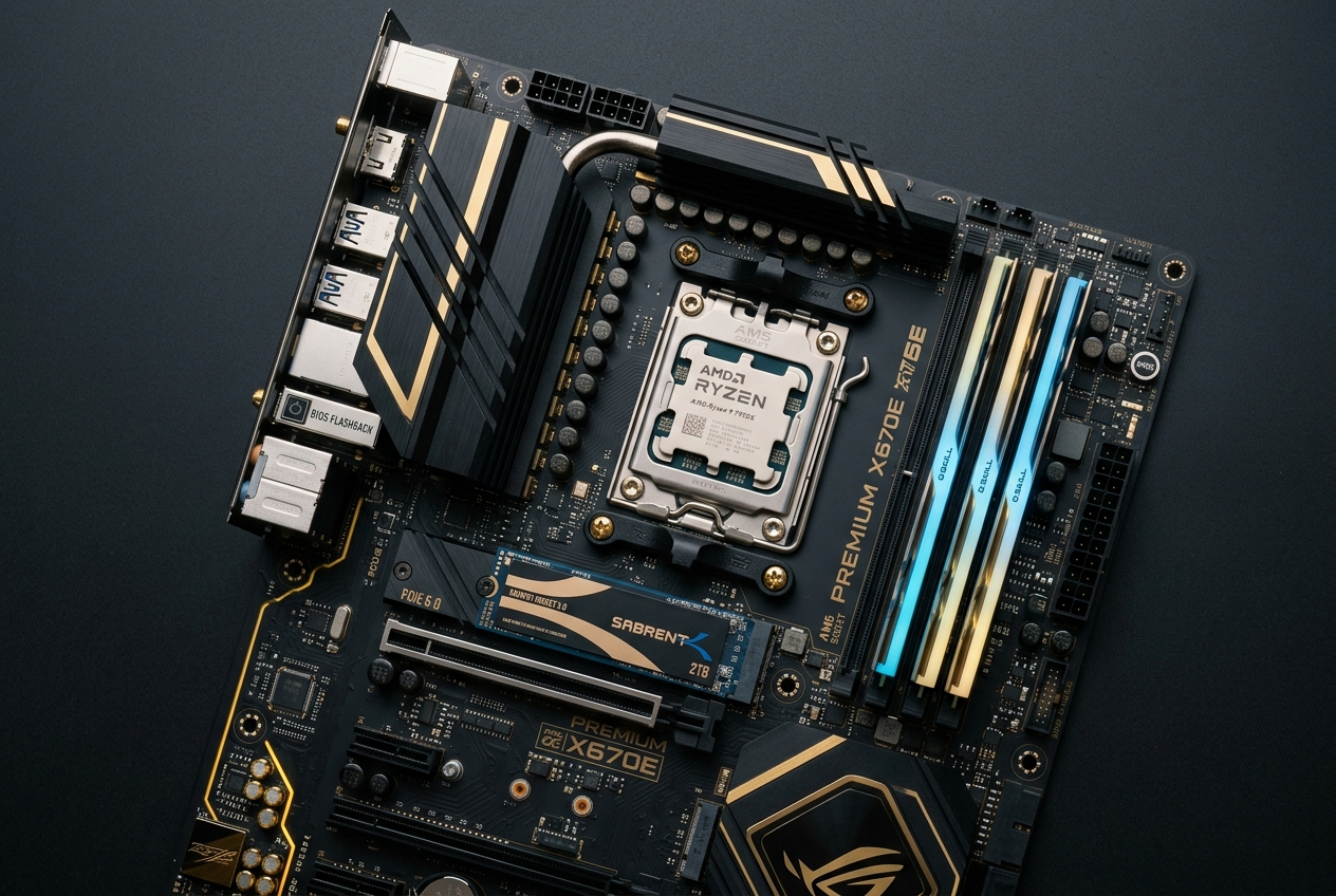 AM5 Motherboard with 9950X3D2 Installed