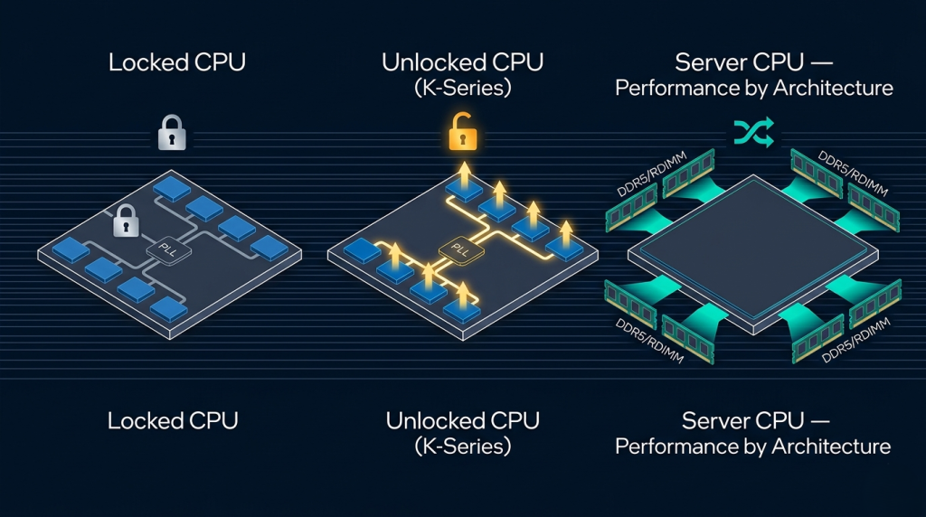 Locked, unlocked, and server CPU scaling