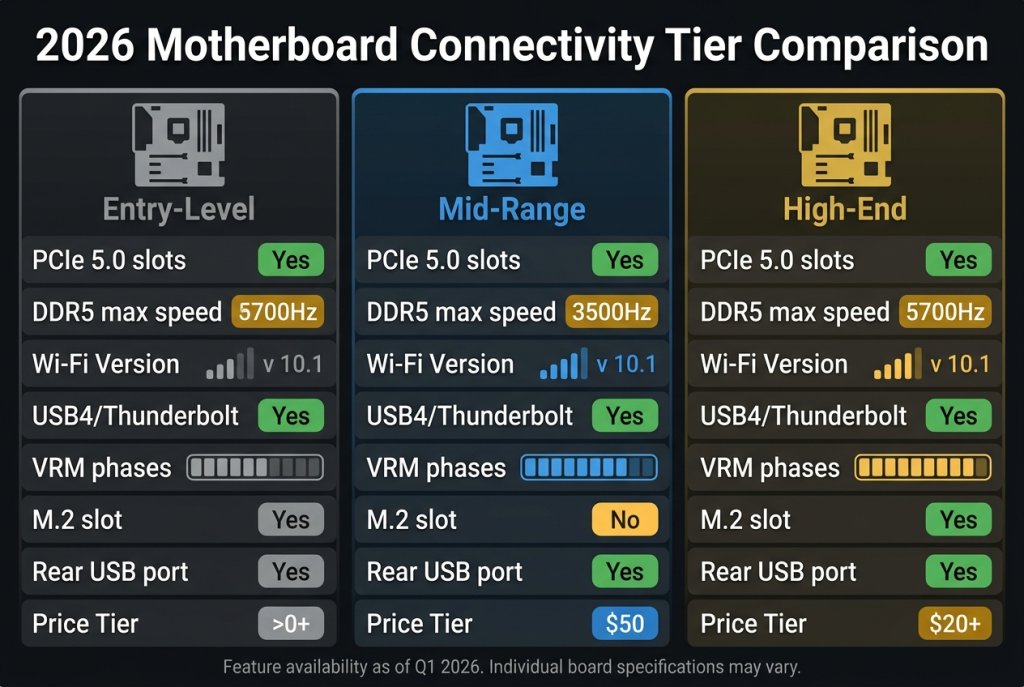 Wi Fi 7 PCIe 5 0 DDR5 The Ultimate 2026 Motherboard Connectivity Guide 4.3 1024x687 