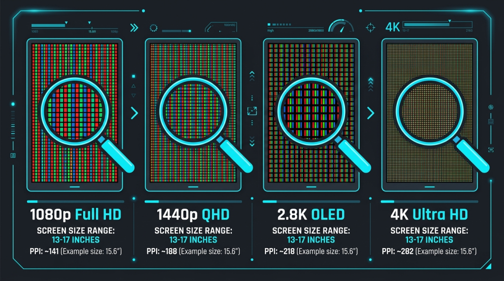 Screen Resolution and PPI Comparison Panel