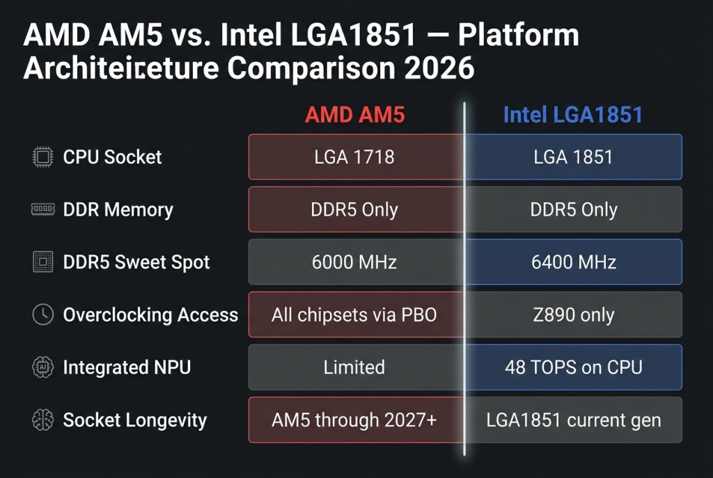 AM5 vs LGA1851 motherboard platforms