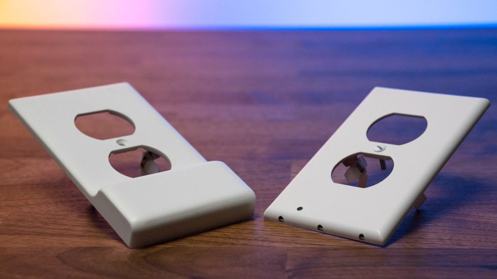 Outlet covers from SnapPower have a built-in 5V USB plug or a series of three LEDs for a quick home upgrade. 
